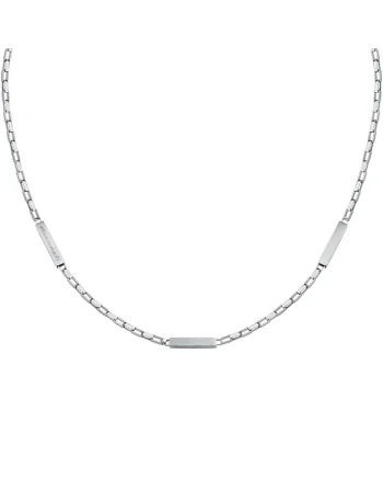 Colier bărbați  inox, ajustabil 45+5 cm, argintiu