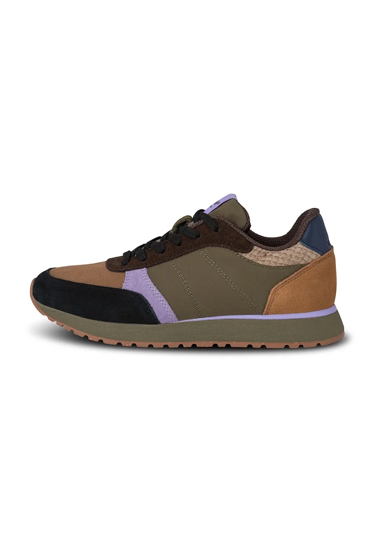Pantofi sport colorblock, Maro nisip/Verde sparanghel