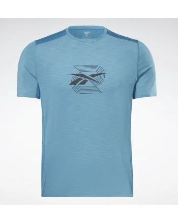 Tricou barbati,  TS AC GRAPHIC TEE HR6161, albastru, material respirabil,