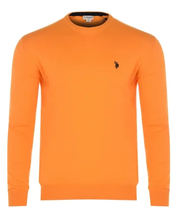 Bluza barbati US Polo Assn, bumbac, portocaliu, Portocaliu