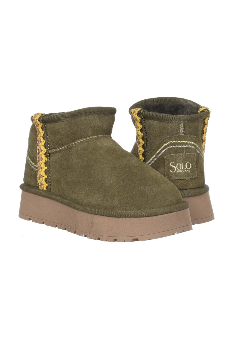 Pantofi de dama Hota Seude piele naturala Verde, Maro/Kaki
