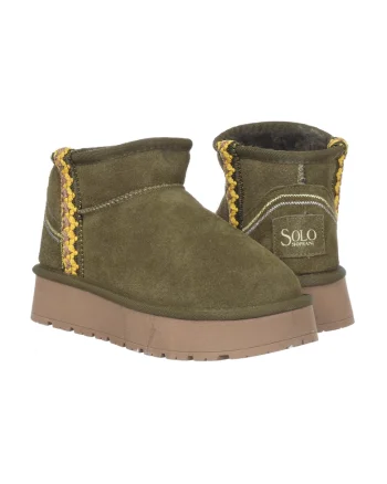 Pantofi de dama Hota Seude piele naturala Verde, Maro/Kaki