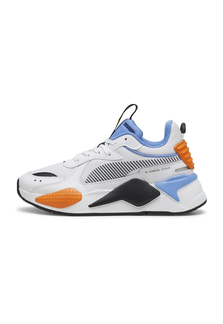 Pantofi sport RS-X de plasa cu garnituri de piele ecologica, Alb/Portocaliu
