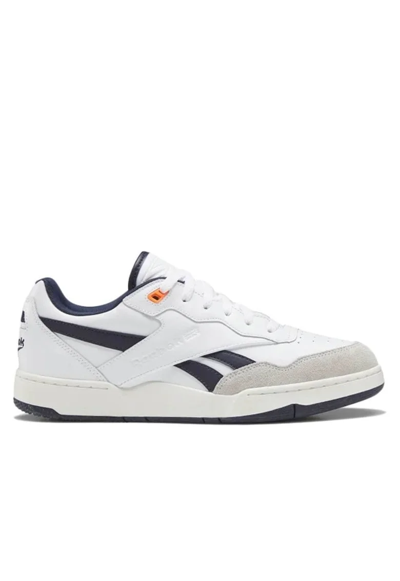 Pantofi sport de piele ecologica cu garnituri de piele intoarsa, Alb