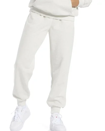 Pantaloni sport lejeri din terry Classics, Alb fildes