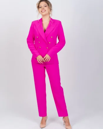 Sacou elegant cu doua randuri de nasturi croi cambrat si buzunare functionale