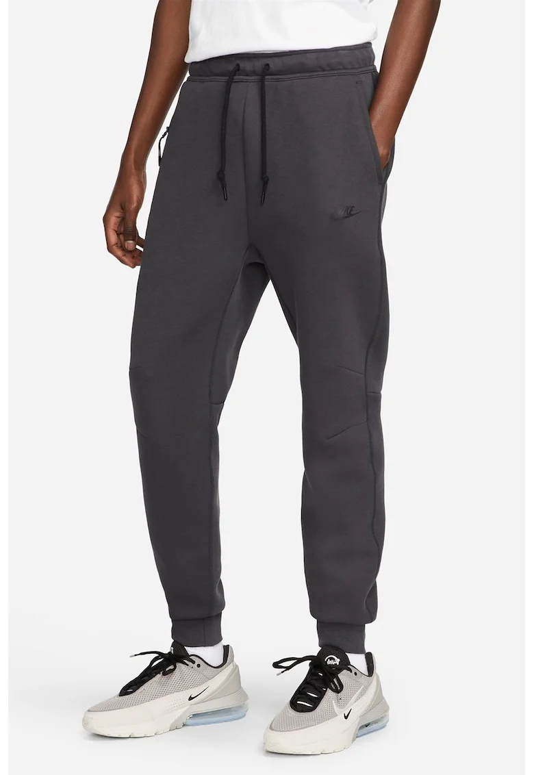 Pantaloni de trening cu buzunare cu fermoar, Gri antracit
