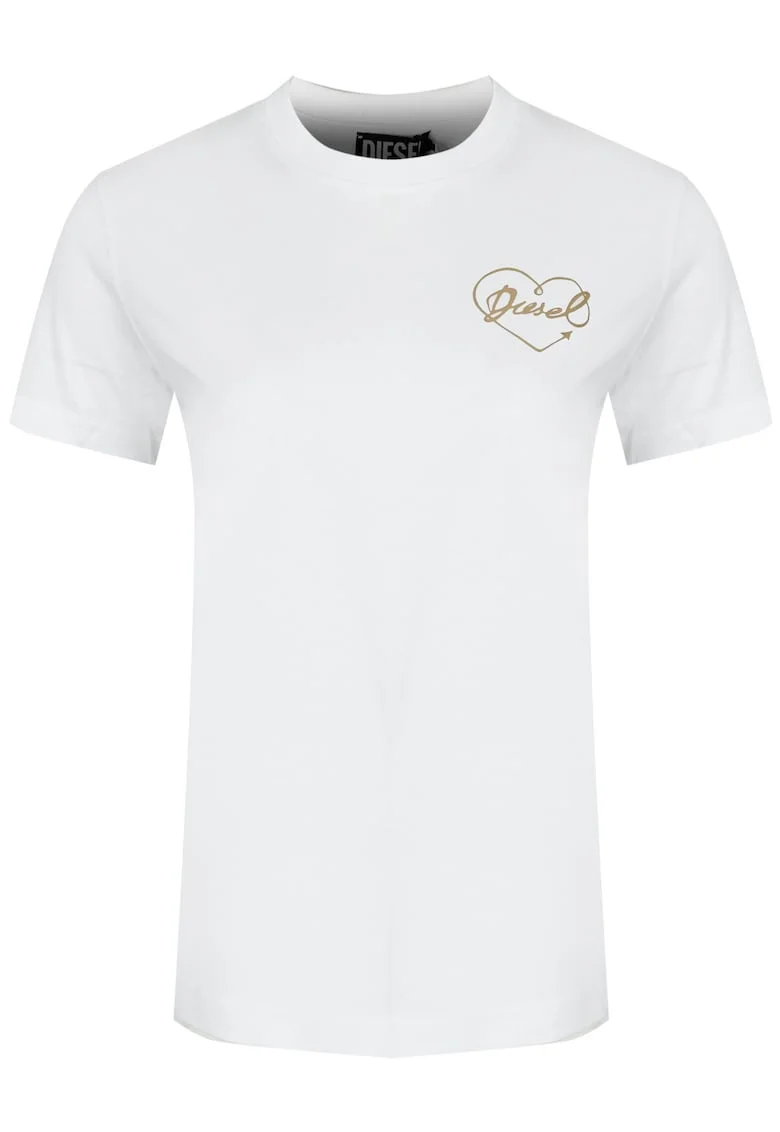 Tricou Dama,  A16984-Rhera-100, Alb, 100% Bumbac, Croi Simplu, Decolteu Rotund, Confortabile, de inalta calitate, pentru, Alb
