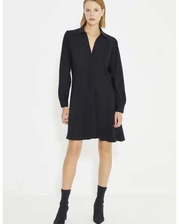 Rochie evazata cu imprimeu, Negru