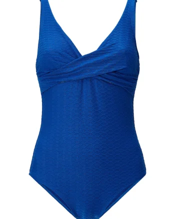 Costum de baie intreg cu model uni, Albastru