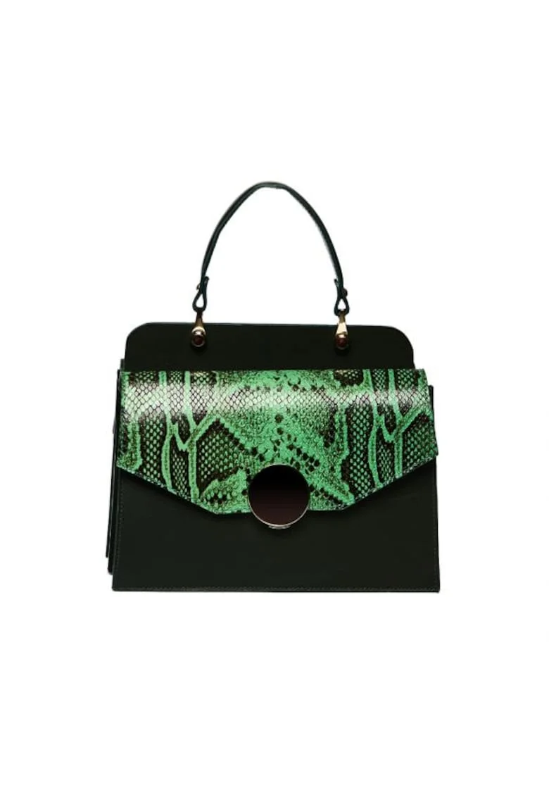 Geanta dama piele,  Felicia, verde, 26x12x20 cm