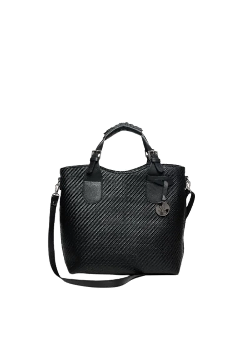 Geanta dama piele,  Cosulet Z mare, negru, 33x12x32 cm