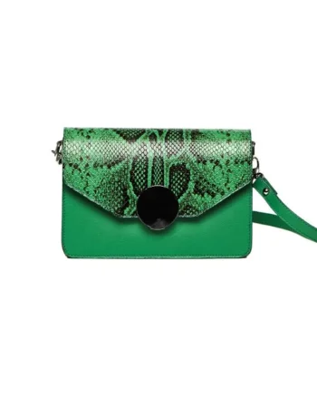 Geanta dama piele,  Carmen, verde, 22x10x15 cm