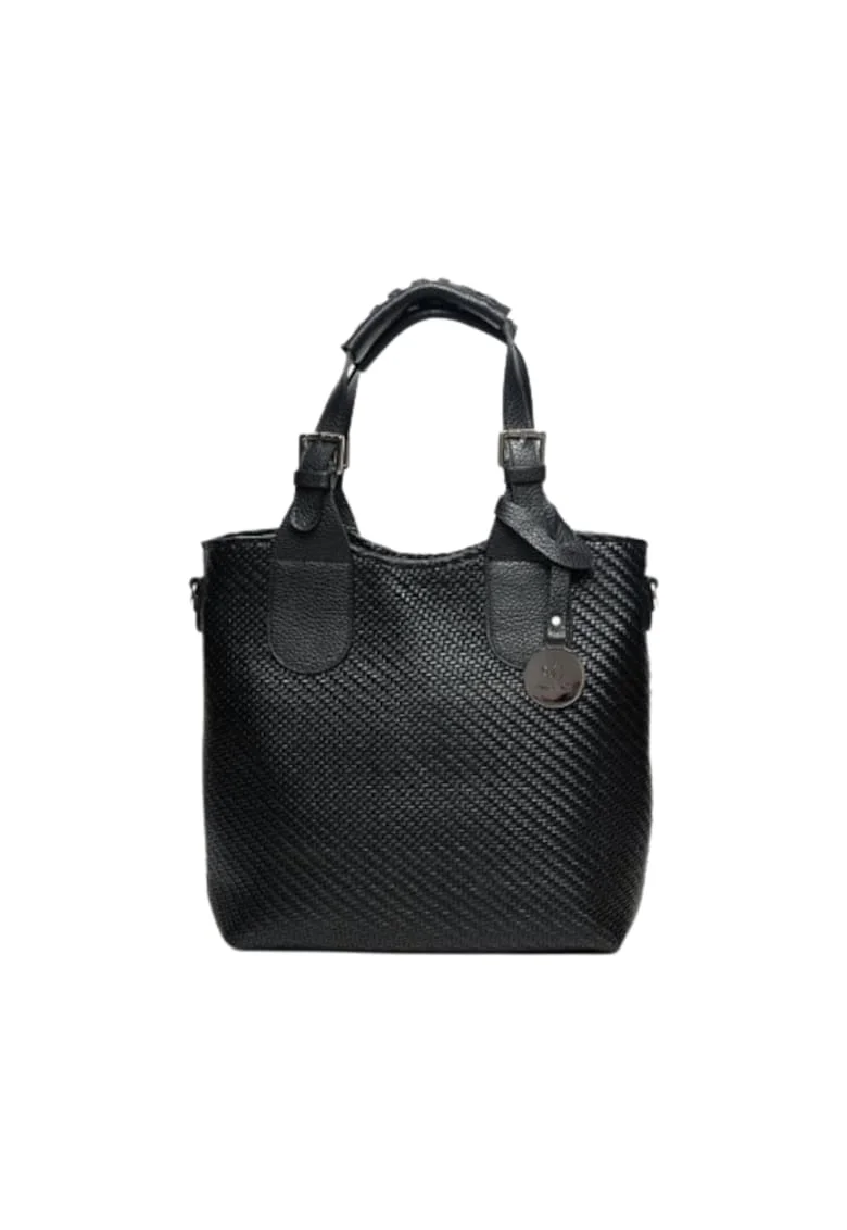 Geanta dama piele,  Cosulet Z mic, negru, 30x10x27 cm
