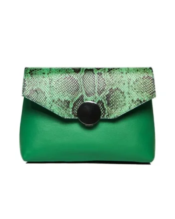Geanta dama piele,  Plic Adriana, verde, 32x5x24 cm