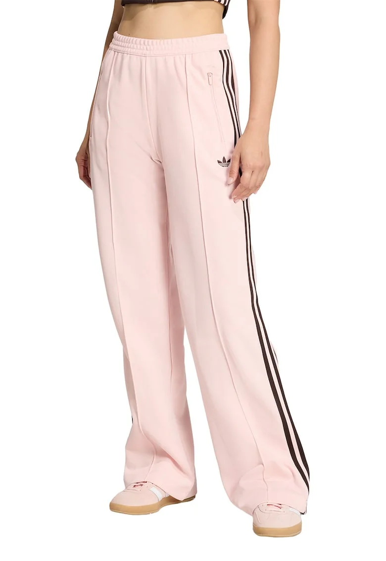 Pantaloni de trening drepti cu buzunare cu fermoar Classic, Roz prafuit