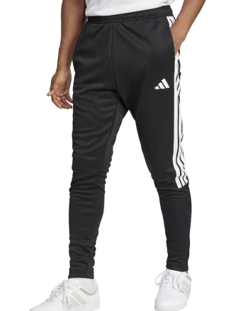 Pantaloni slim fit de trening cu slituri cu fermoar la terminatie Tiro, Alb/Negru