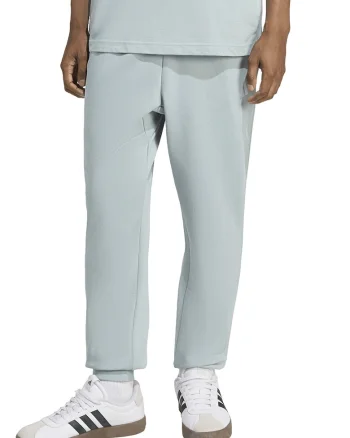 Pantaloni de trening cu snur in talie si croiala conica FeelCozy, Alb/Verde pal