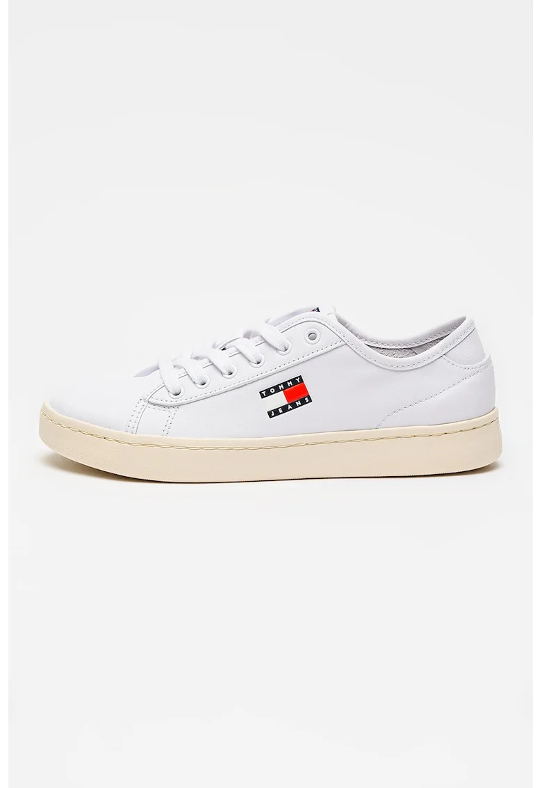 Pantofi sport usori din piele Court, Alb