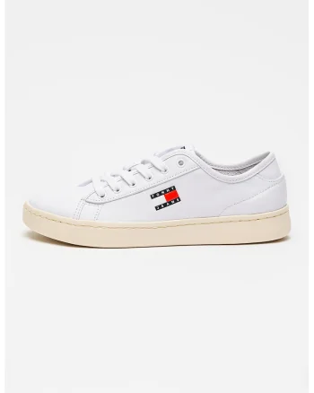 Pantofi sport usori din piele Court, Alb