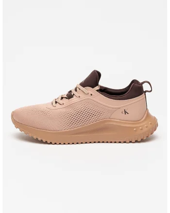 Pantofi sport de plasa respirabila, Maro inchis/Roz prafuit