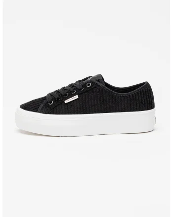 Pantofi sport flatform low-cut, Negru stins