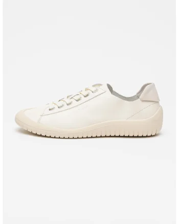 Pantofi sport de piele cu sireturi, Alb murdar