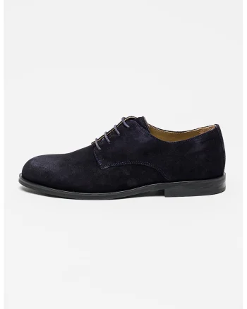 Pantofi derby din piele intoarsa, Bleumarin
