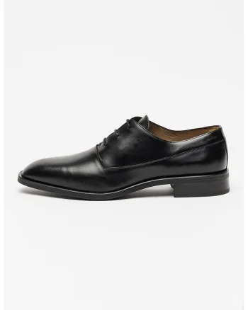 Pantofi oxford din piele si varf ascutit, Negru