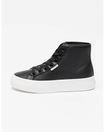 Pantofi sport high-cut de piele, Negru