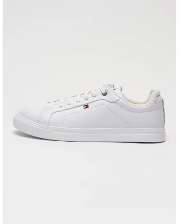Pantofi sport de piele cu logo, Alb optic
