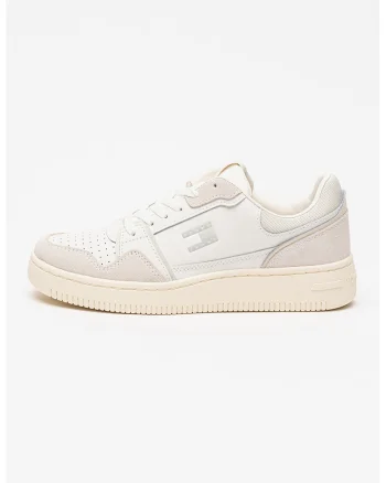 Pantofi sport de piele cu garnituri de piele intoarsa Retro, Gri deschis/Alb murdar