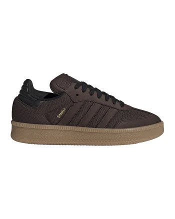 Pantofi sport Samba din piele intoarsa cu insertii din material textil, Maro inchis