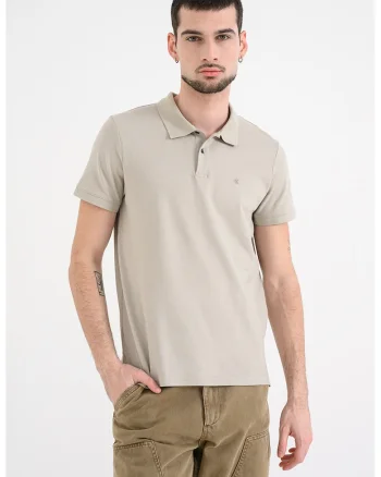 Tricou polo din bumbac pique cu croiala slim-fit, Verde pal
