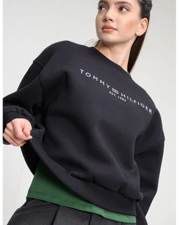 Bluza de trening cu croiala regular-fit si logo, Negru