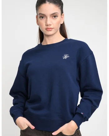 Bluza de trening cu maneci cazute, Bleumarin