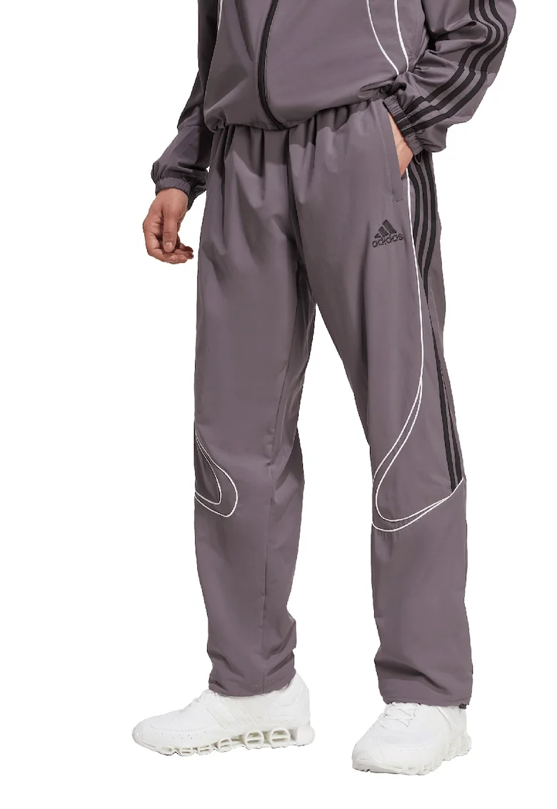 Pantaloni de trening cu benzi contrastante TeamGeist, Alb/Negru/Lila pal