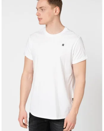 Tricou relaxed fit din bumbac organic D16396-B353, Alb