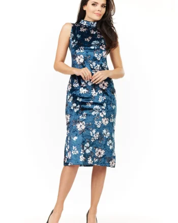 Rochie De zi/ office,  Bleumarin, Bleumarin