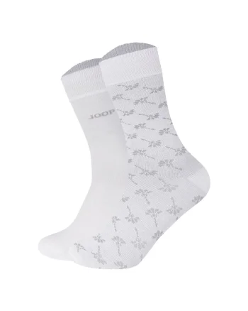 Set de sosete lungi cu model unisex - 2 perechi, Alb