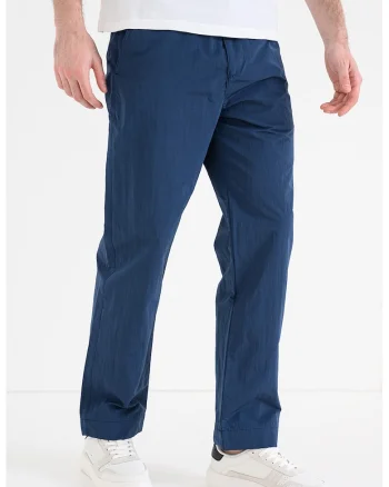 Pantaloni drepti cu o curea in talie, Albastru inchis