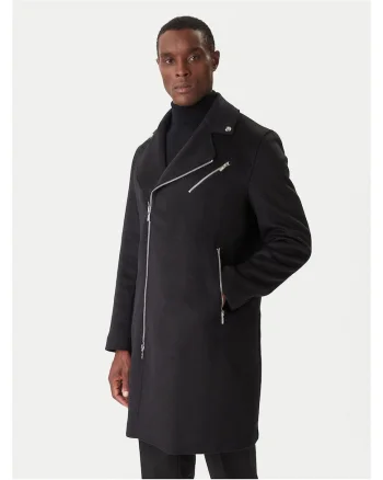 Palton pentru barbati  negru, lana