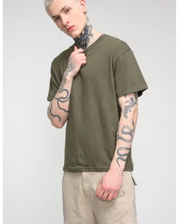 Tricou relaxed fit din bumbac, Verde inchis