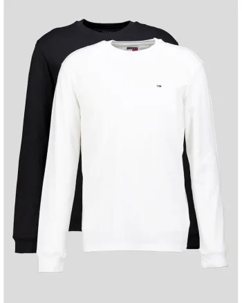 Set de bluze slim fit de bumbac - 2 piese, Alb/Negru
