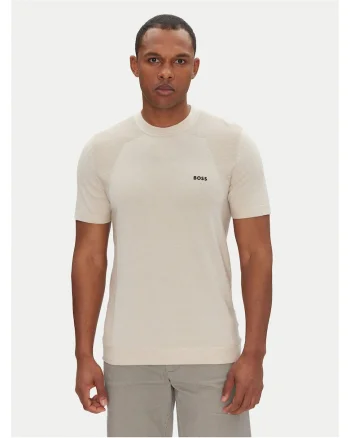 Tricou barbatesc  bej, bumbac