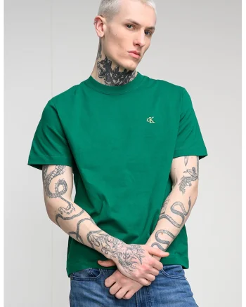 Tricou din bumbac cu decolteu la baza gatului, Verde electric