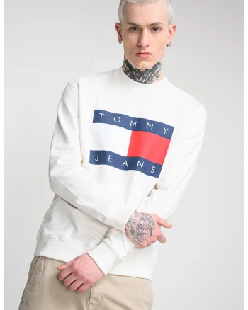 Bluza de trening regular fit cu logo supradimensionat, Alb