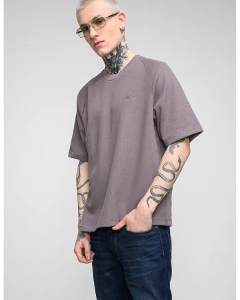 Tricou striat cu maneci raglan, Maro taupe