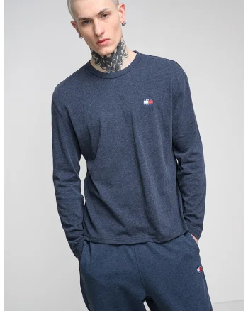Bluza regular fit cu logo discret pe piept, Albastru prafuit