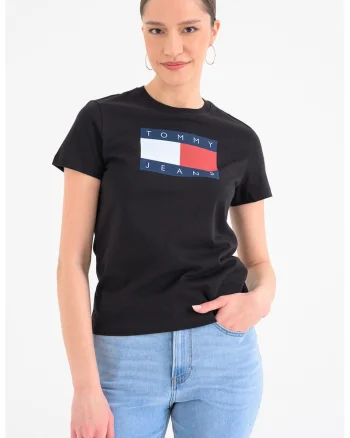 Tricou cu imprimeu logo, Negru